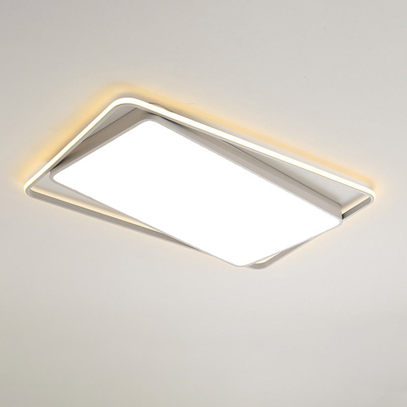 Modern White Flush Mount Lighting Geometric LED Ceiling Light for Living Room