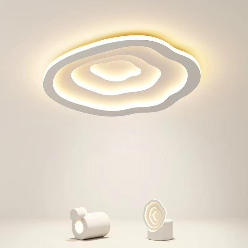 Single Modern White Flush Mount Lighting Unique LED Acrylic Ceiling Light