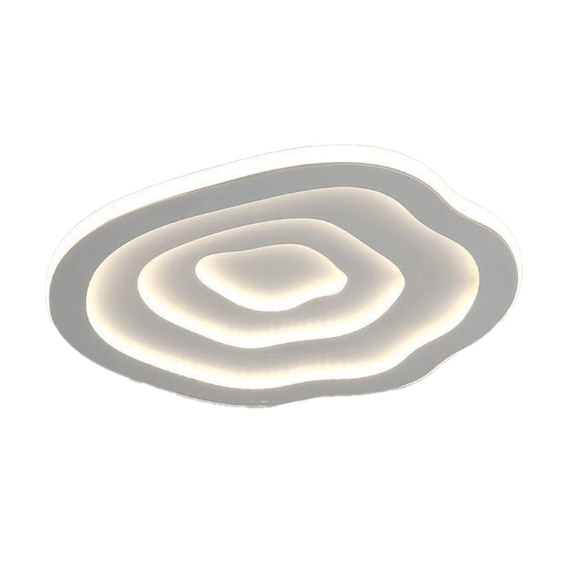 Single Modern White Flush Mount Lighting Unique LED Acrylic Ceiling Light