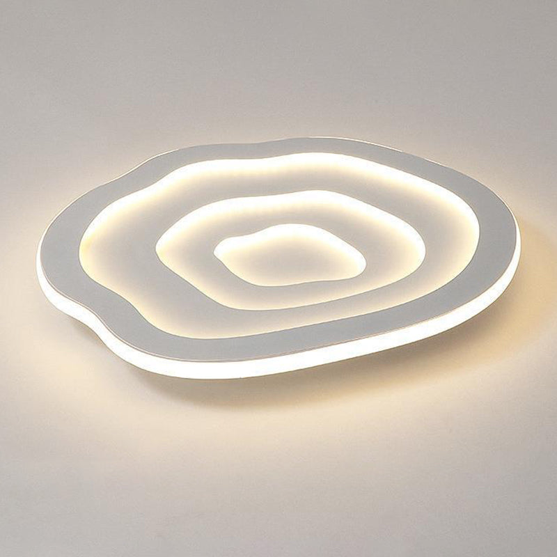 Single Modern White Flush Mount Lighting Unique LED Acrylic Ceiling Light