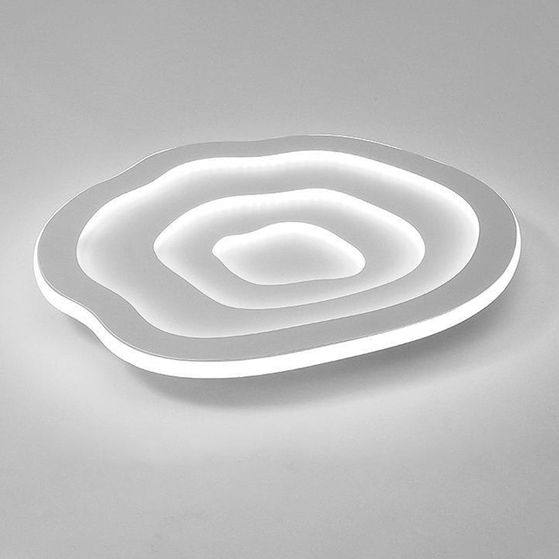 Single Modern White Flush Mount Lighting Unique LED Acrylic Ceiling Light