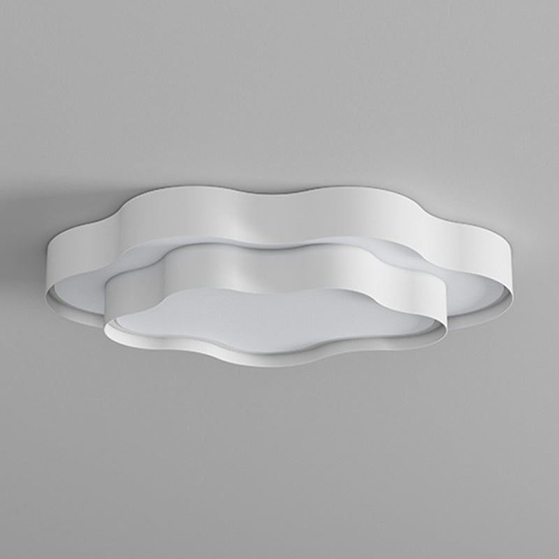 Contemporary Flush Mount 2-Tier Ceiling Mounted Fixture in White for Bedroom