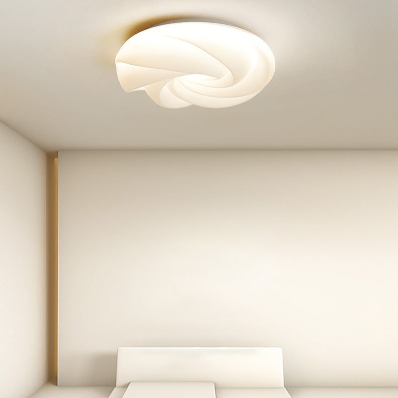 White Shaded Acrylic Ceiling Light Contemporary LED Flush Mount Lighting for Hallway