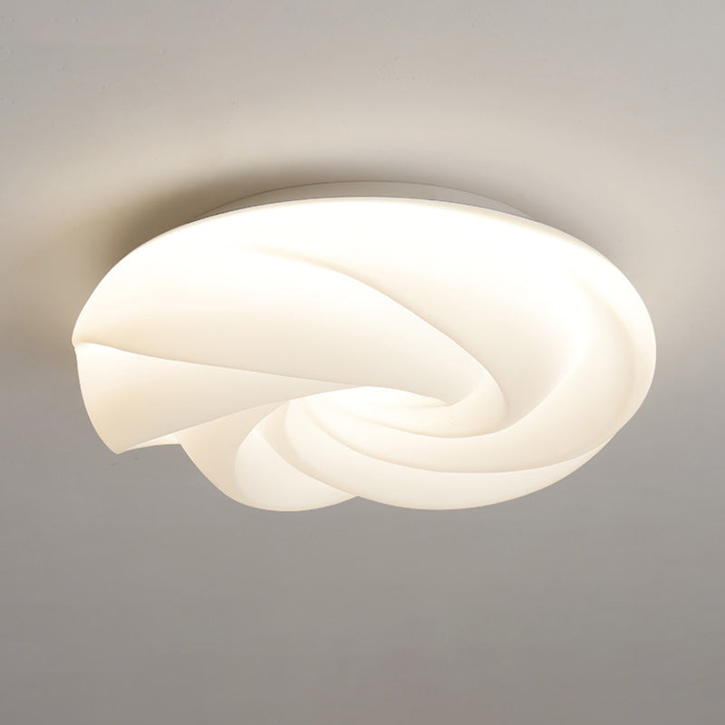 White Shaded Acrylic Ceiling Light Contemporary LED Flush Mount Lighting for Hallway