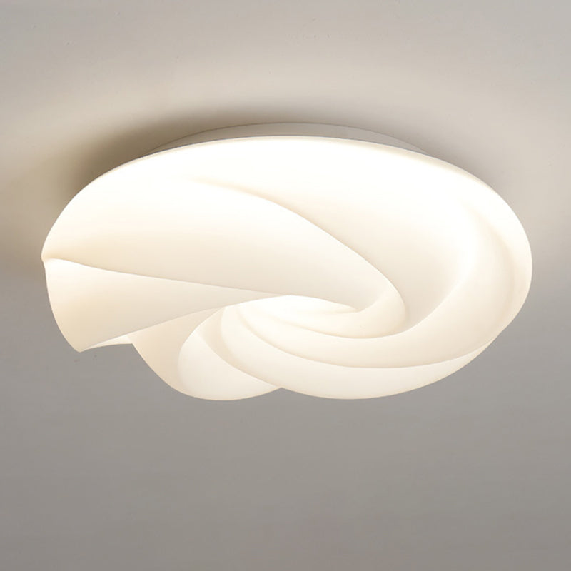 White Shaded Acrylic Ceiling Light Contemporary LED Flush Mount Lighting for Hallway