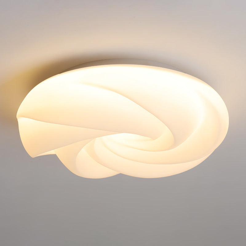 White Shaded Acrylic Ceiling Light Contemporary LED Flush Mount Lighting for Hallway