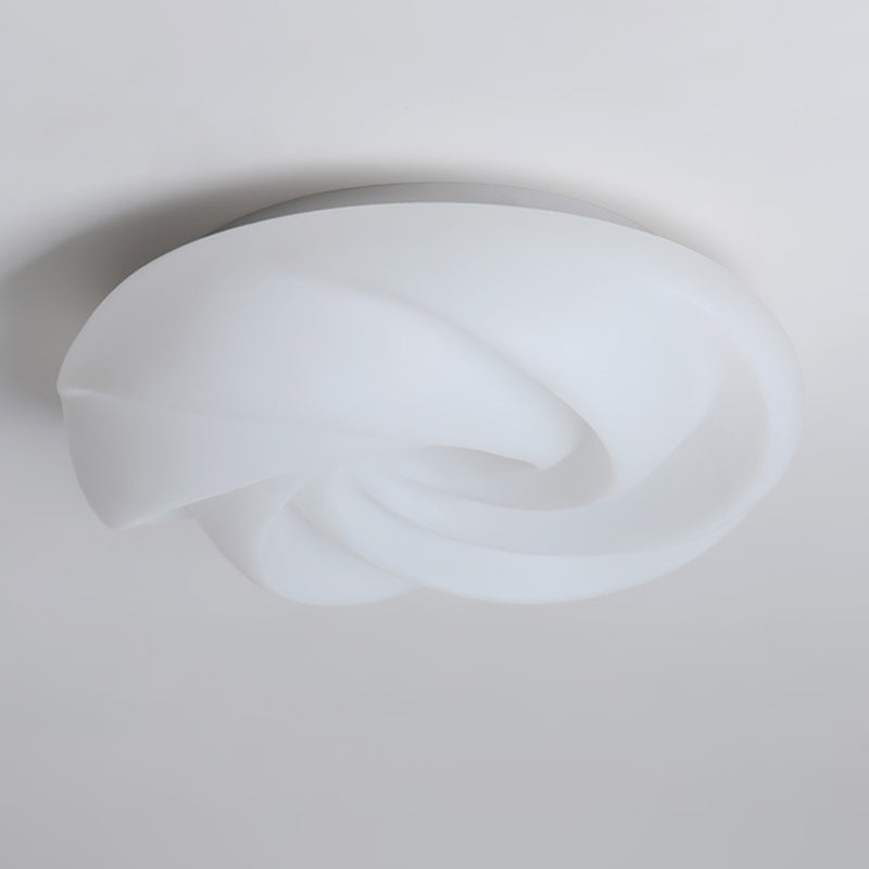 White Shaded Acrylic Ceiling Light Contemporary LED Flush Mount Lighting for Hallway