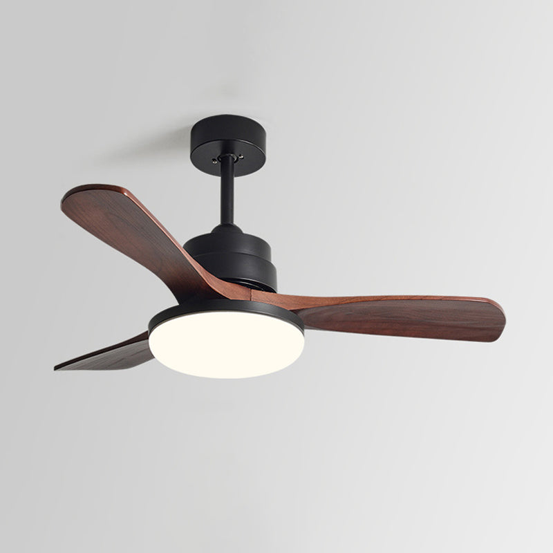 Nordic Style LED Ceiling Fan 3-Blade Fan Lighting with Wood for Dining Room