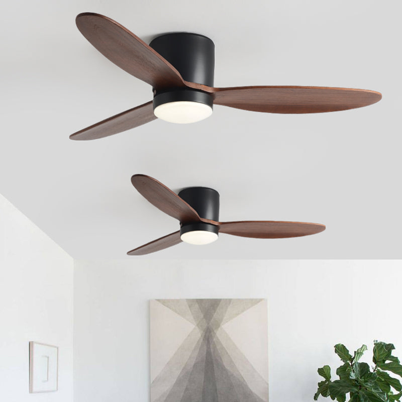 Contemporary LED Ceiling Fan Lamp 3-Blade Fan Lighting for Bedroom