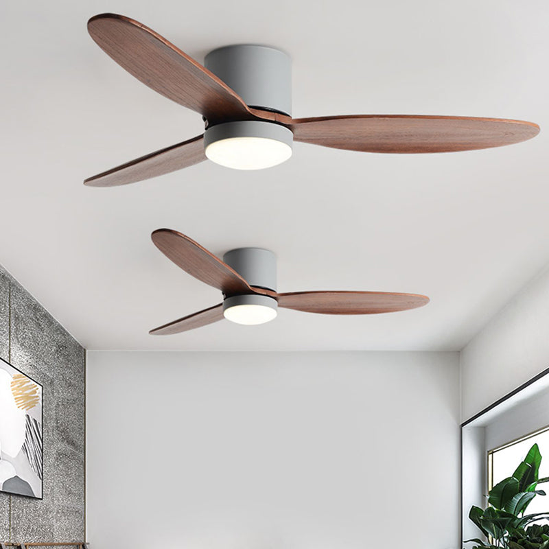 Contemporary LED Ceiling Fan Lamp 3-Blade Fan Lighting for Bedroom