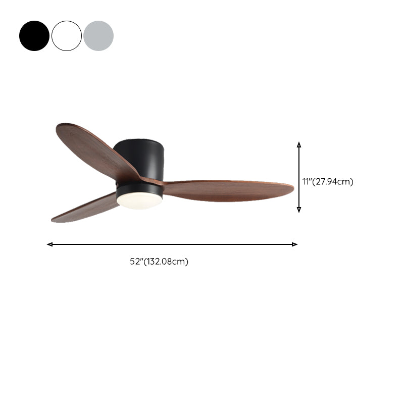 Contemporary LED Ceiling Fan Lamp 3-Blade Fan Lighting for Bedroom