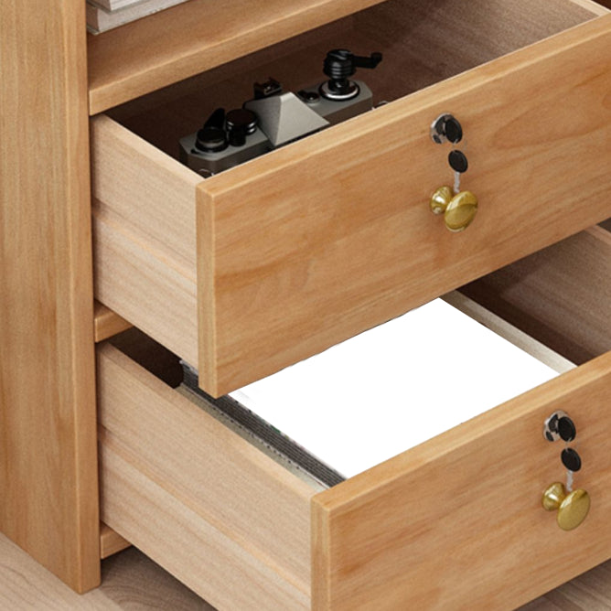 Modern Open Storage Bed Nightstand Drawers Included Rubber Wood Night Table for Bedroom