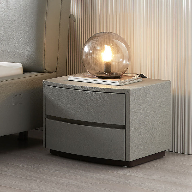 Modern Accent Table Nightstand Leather Bedside Cabinet for Bedroom