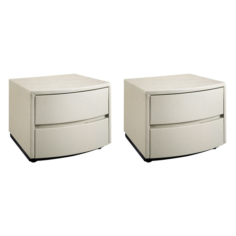 Modern Accent Table Nightstand Leather Bedside Cabinet for Bedroom