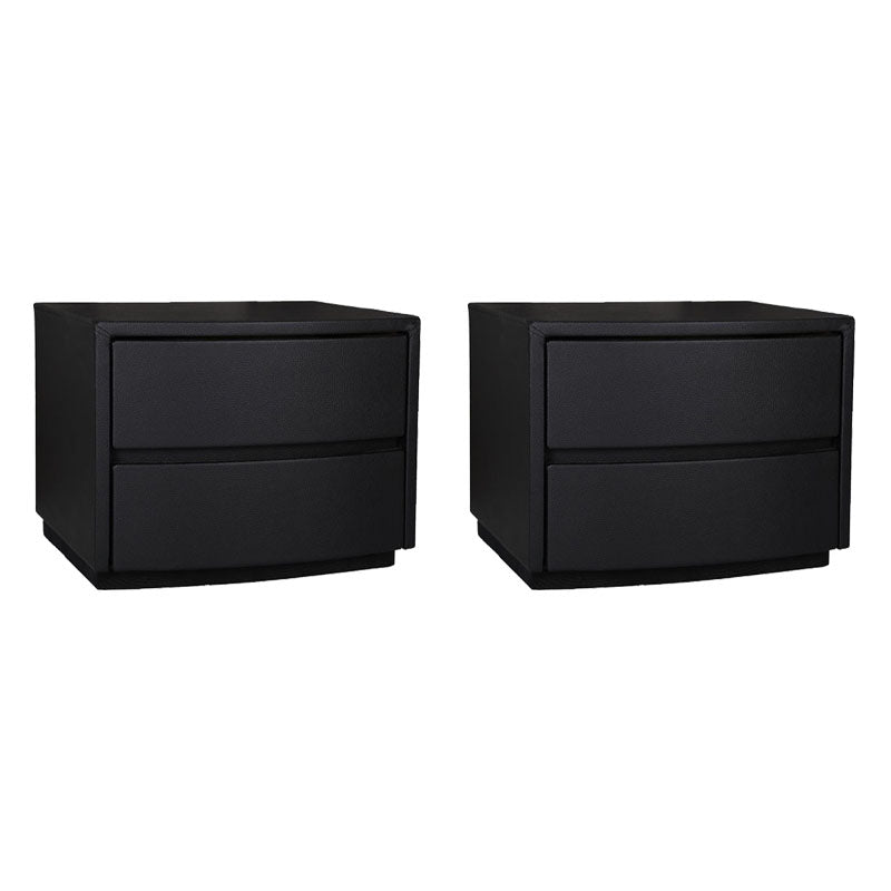 Modern Accent Table Nightstand Leather Bedside Cabinet for Bedroom