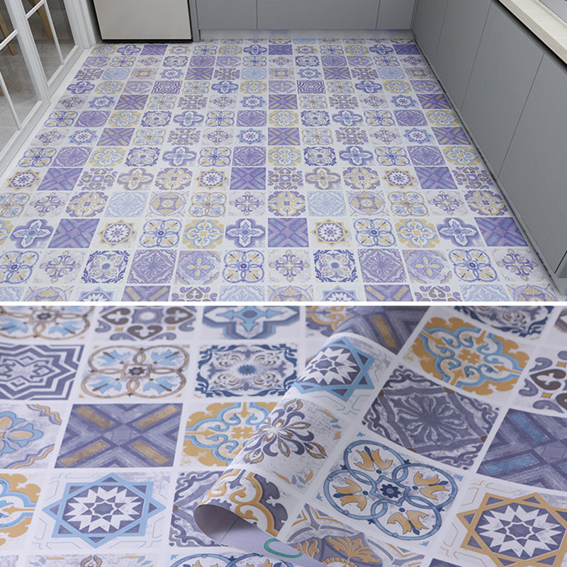 Modern Vinyl Floor Planks Peel and Stick Geometric Printed PVC Flooring