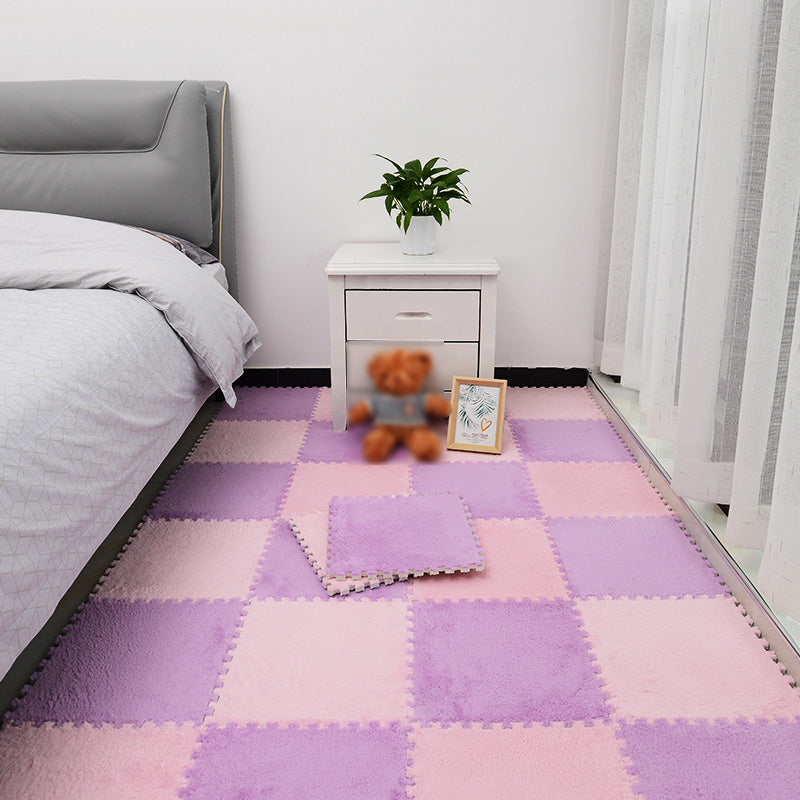 Non-Skid Level Loop Carpet Tile Multi-Color Interlocking Bedroom Carpet Tiles