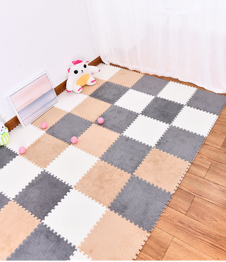 Non-Skid Level Loop Carpet Tile Multi-Color Interlocking Bedroom Carpet Tiles