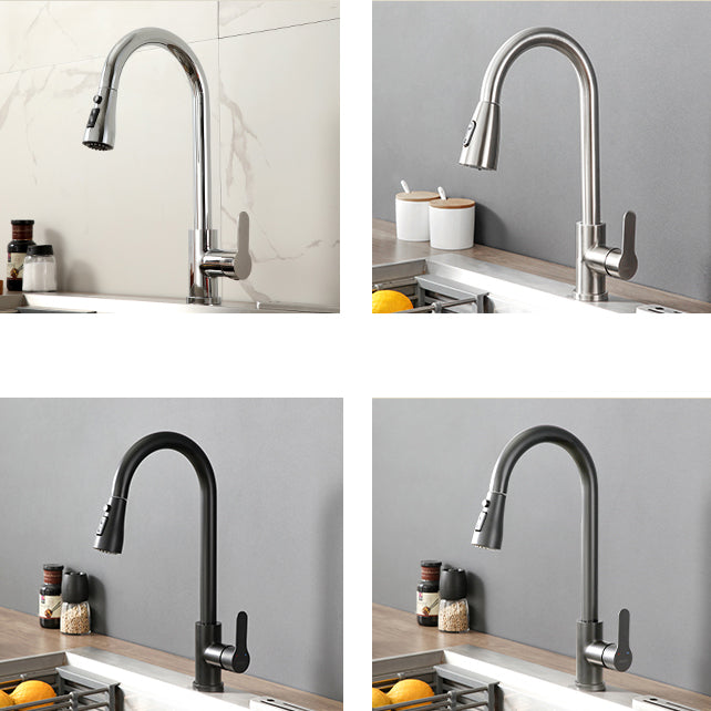 Modern Kitchen Faucet Pure Color Stainless Steel Kitchen Faucet