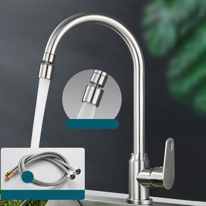 Stainless Steel Kitchen Faucet High Arch Standard Kitchen Faucet with No Sensor