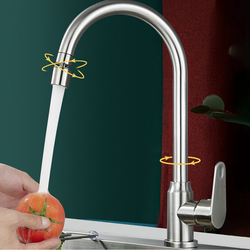 Stainless Steel Kitchen Faucet High Arch Standard Kitchen Faucet with No Sensor