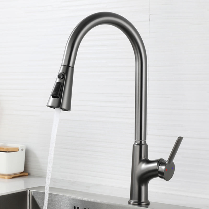 Contemporary Single Handle Kitchen Faucet Pull-down Desk-mounted Faucet