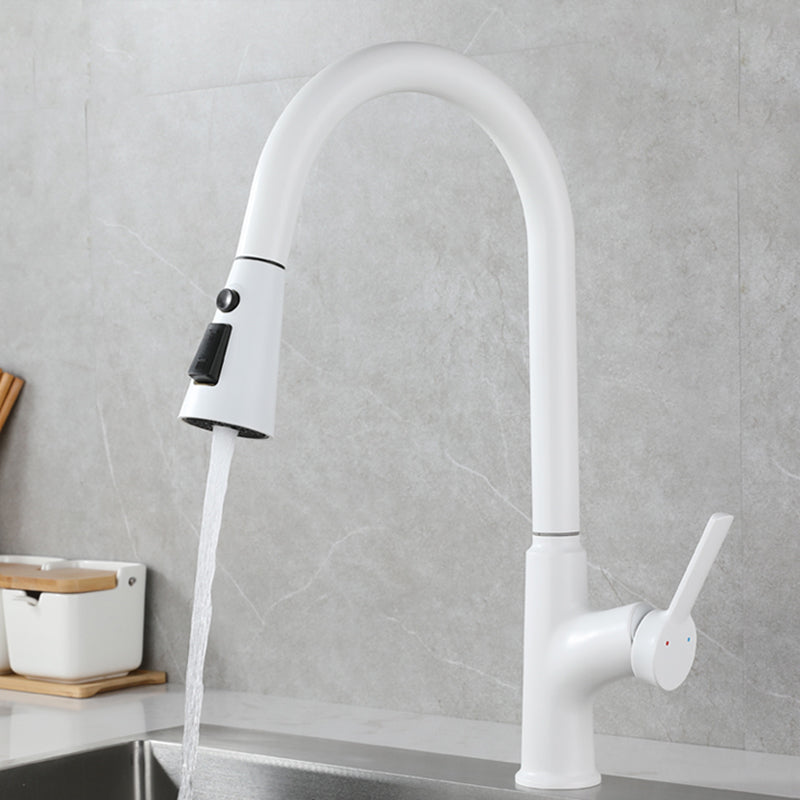 Contemporary Single Handle Kitchen Faucet Pull-down Desk-mounted Faucet