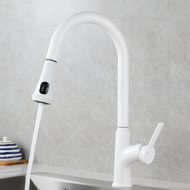 Contemporary Single Handle Kitchen Faucet Pull-down Desk-mounted Faucet