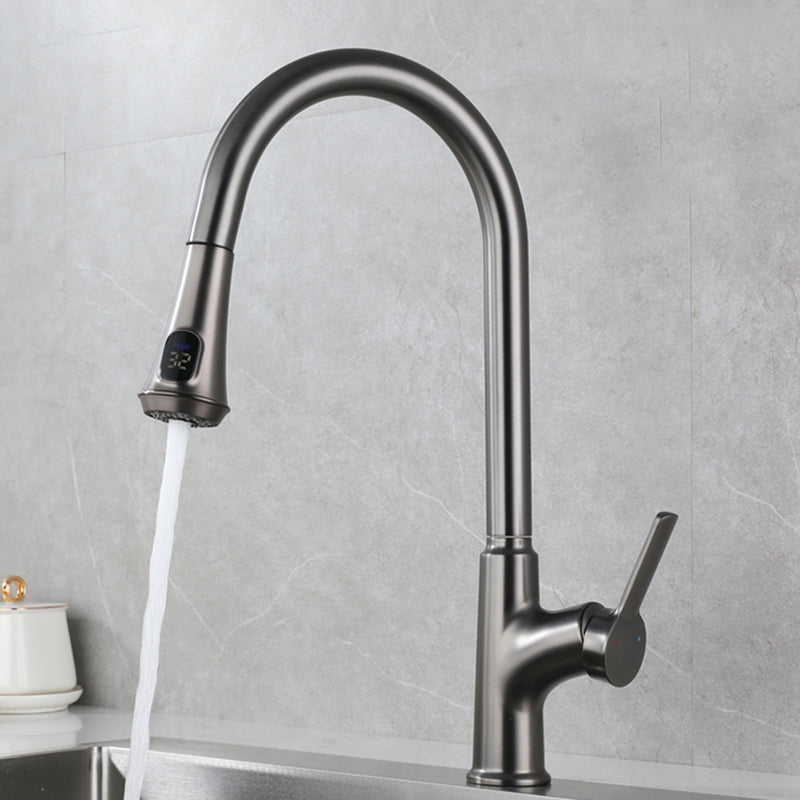 Contemporary Single Handle Kitchen Faucet Pull-down Desk-mounted Faucet