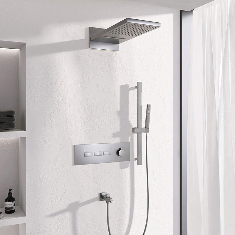 Modern Shower System Brass Slide Bar Included Adjustable Shower Head Shower Combo