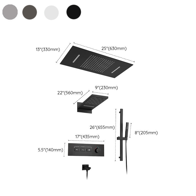 Modern Shower System Brass Slide Bar Included Adjustable Shower Head Shower Combo