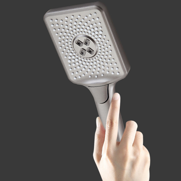 Grey Shower System Square Handheld Shower Head Wall Mounted Rain Shower System