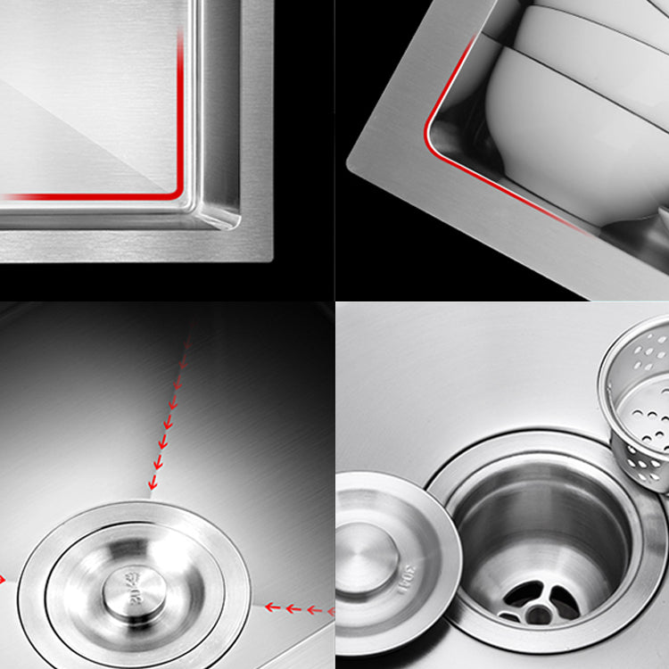 Double Sink Undermount Stainless Steel Sink with Drain Assembly for Kitchen