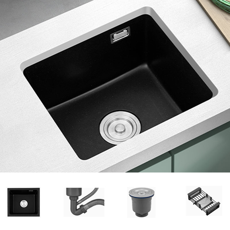 Quartz Kitchen Sink Single Bowl Kitchen Sink with Drain Strainer Kit