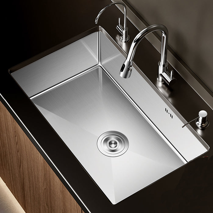 Single Bowl Kitchen Sink Stainless Steel Rectangular Undermount Kitchen Sink with Faucet