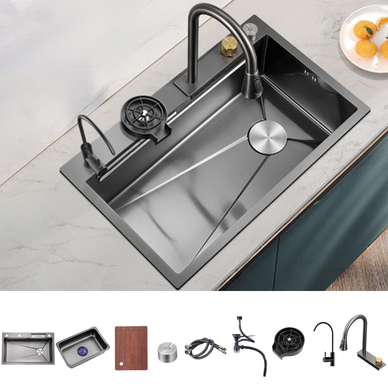 Contemporary Style Kitchen Sink Stainless Steel Drop-In Kitchen Sink with Cutting Board