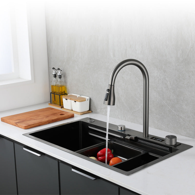 Contemporary Style Kitchen Sink Stainless Steel Drop-In Kitchen Sink with Cutting Board