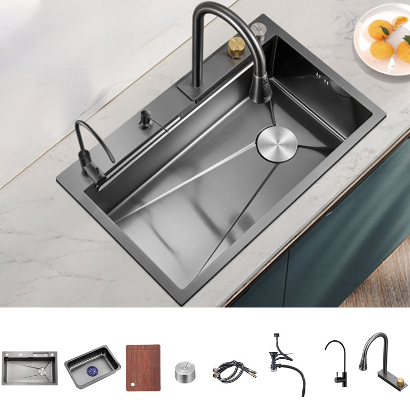 Contemporary Style Kitchen Sink Stainless Steel Drop-In Kitchen Sink with Cutting Board