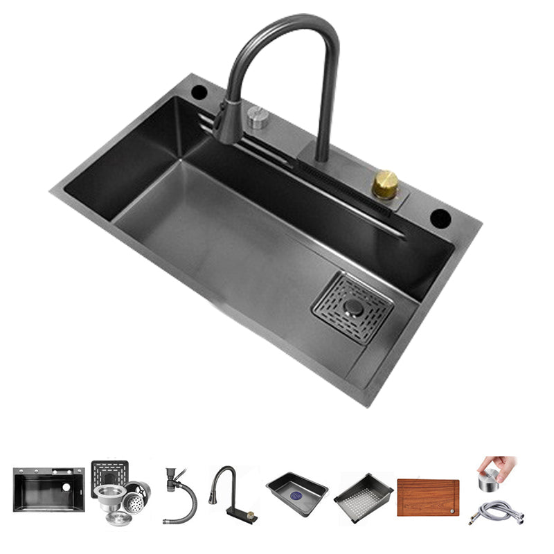 Contemporary Style Kitchen Sink Stainless Steel Drop-In Kitchen Sink with Cutting Board