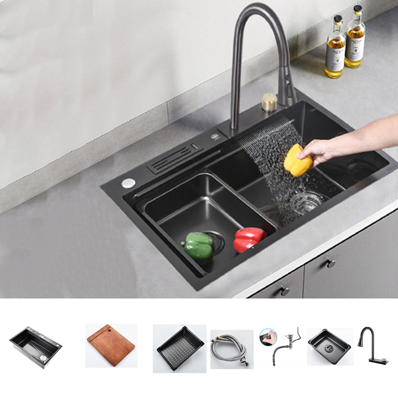 Contemporary Style Kitchen Sink Stainless Steel Drop-In Kitchen Sink with Cutting Board