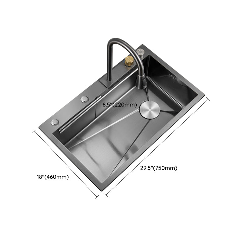 Contemporary Style Kitchen Sink Stainless Steel Drop-In Kitchen Sink with Cutting Board