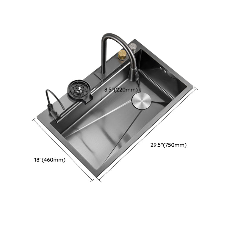 Contemporary Style Kitchen Sink Stainless Steel Drop-In Kitchen Sink with Cutting Board