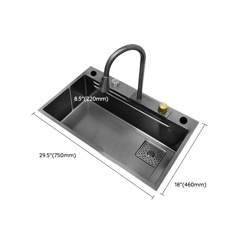 Contemporary Style Kitchen Sink Stainless Steel Drop-In Kitchen Sink with Cutting Board