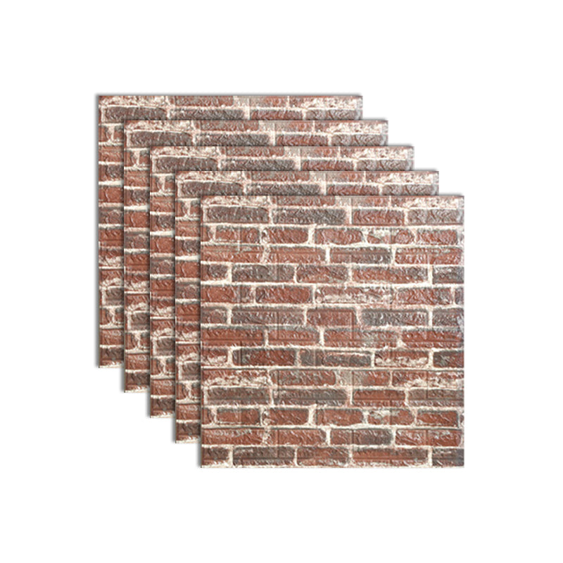 Industrial Wall Plank 3D Brick Bathroom Wall Panels Set of 5