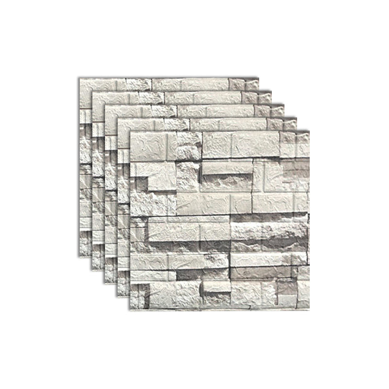 Industrial Wall Plank 3D Brick Bathroom Wall Panels Set of 5