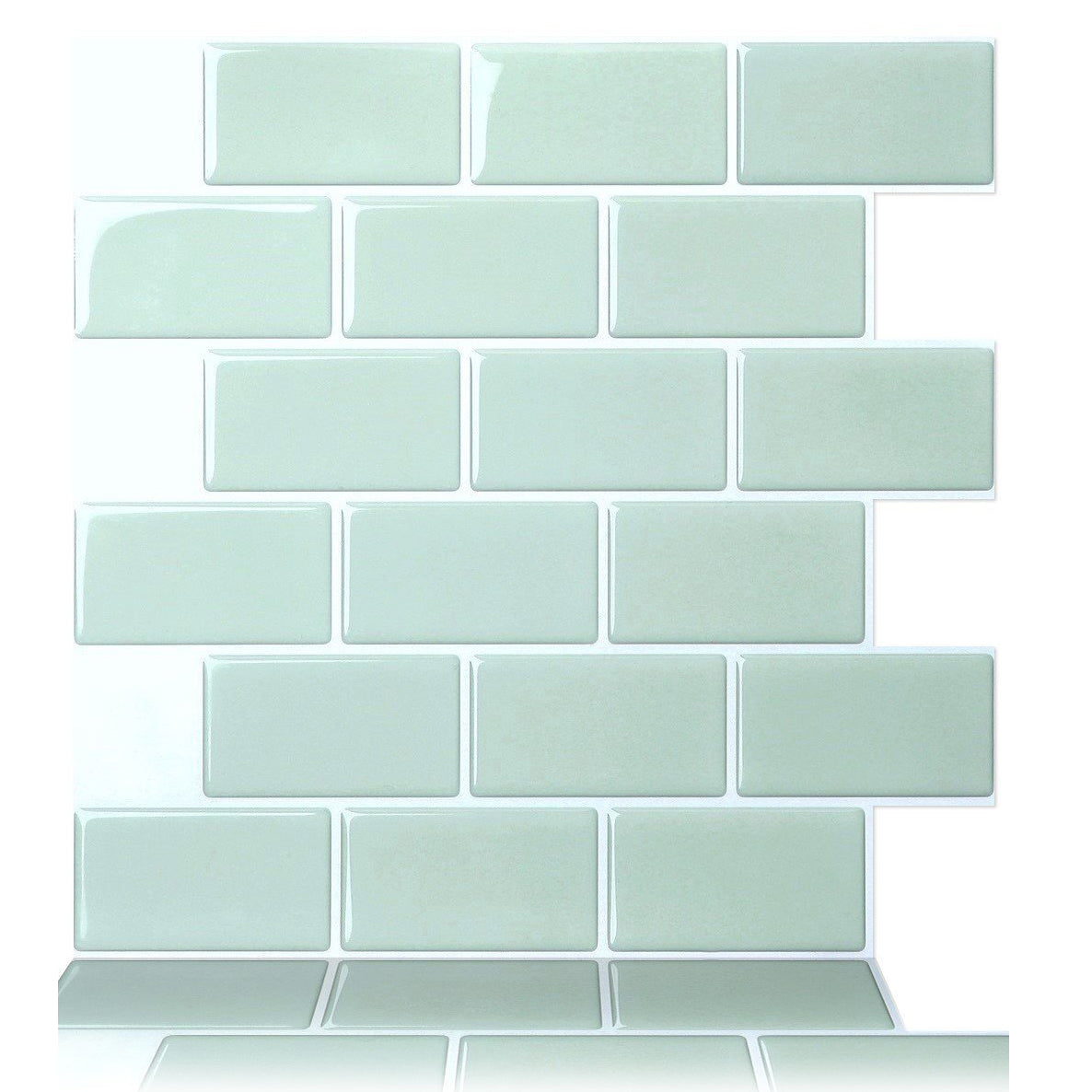 Modern Peel and Stick Backsplash Tile PVC Staggered Joint Peel and Stick Wall Tile