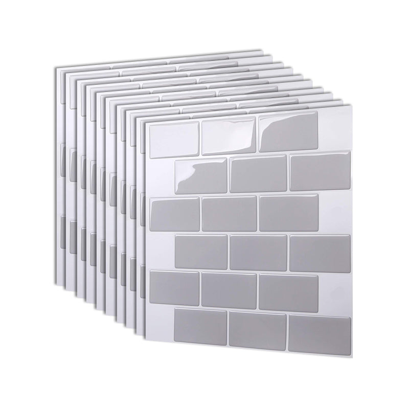 Modern Peel and Stick Backsplash Tile PVC Staggered Joint Peel and Stick Wall Tile