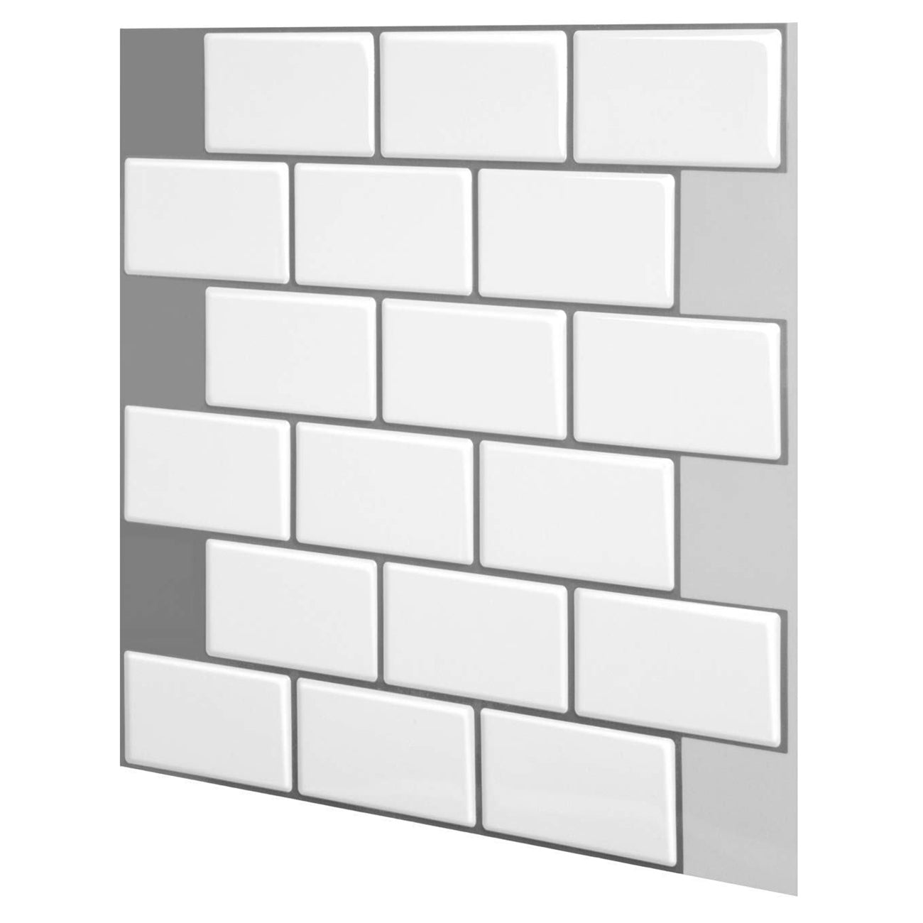 Modern Peel and Stick Backsplash Tile PVC Staggered Joint Peel and Stick Wall Tile