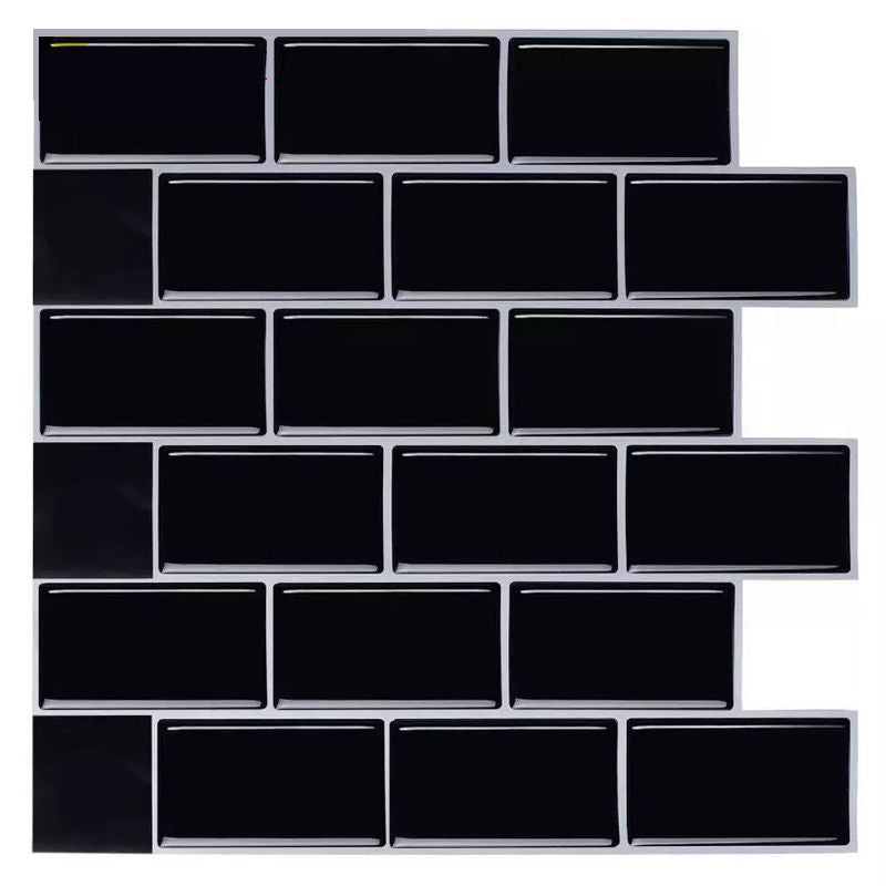 Modern Peel and Stick Backsplash Tile PVC Staggered Joint Peel and Stick Wall Tile