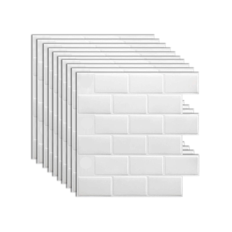 Modern Peel and Stick Backsplash Tile PVC Staggered Joint Peel and Stick Wall Tile